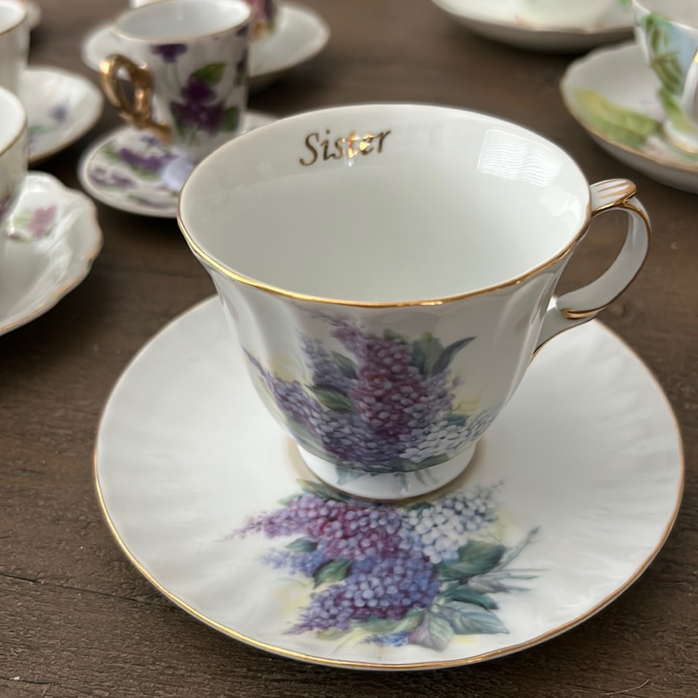 Fine porcelain tea cup and plate has been glued